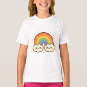 Kleurrijke Kawaii Rainbow Pride T-shirt (Voorkant)