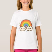 Kleurrijke Kawaii Rainbow Pride T-shirt (Voorkant)