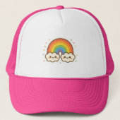 Kleurrijke Kawaii Rainbow Pride Trucker Pet (Voorkant)