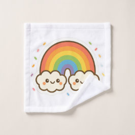Kleurrijke Kawaii Rainbow Pride Washandje