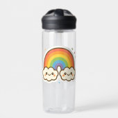 Kleurrijke Kawaii Rainbow Pride Waterfles (Voorkant)