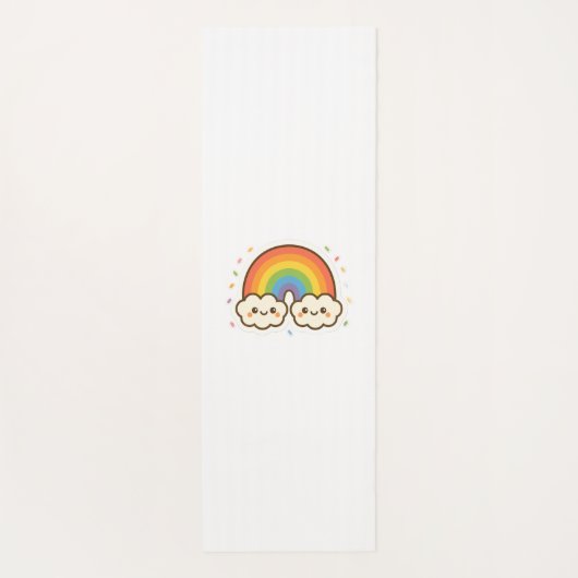 Kleurrijke Kawaii Rainbow Pride Yogamat (Achterkant)