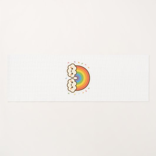 Kleurrijke Kawaii Rainbow Pride Yogamat (Voorkant (horizontaal))