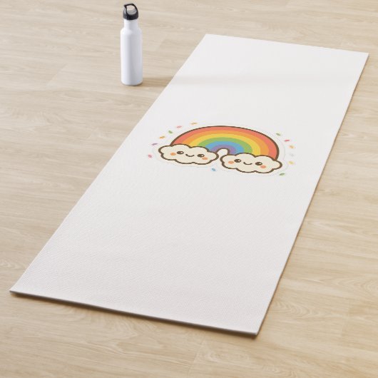 Kleurrijke Kawaii Rainbow Pride Yogamat (In situ)