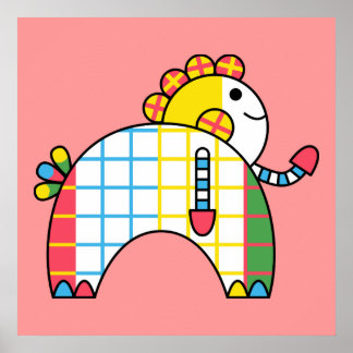 Kleurrijke kawaii schattige cartoon karakter poste poster