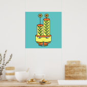 Kleurrijke kawaii schattige cartoon karakter poste poster (Keuken)