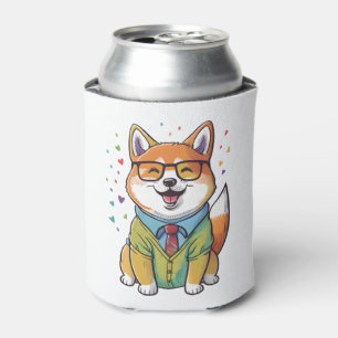 Kleurrijke Kawaii Shiba Inu Hipster 1 Blikjeskoeler