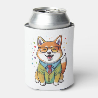 Kleurrijke Kawaii Shiba Inu Hipster 1 Blikjeskoeler