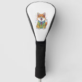 Kleurrijke Kawaii Shiba Inu Hipster 1 Golfheadcover (Voorkant)