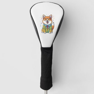 Kleurrijke Kawaii Shiba Inu Hipster 1 Golfheadcover