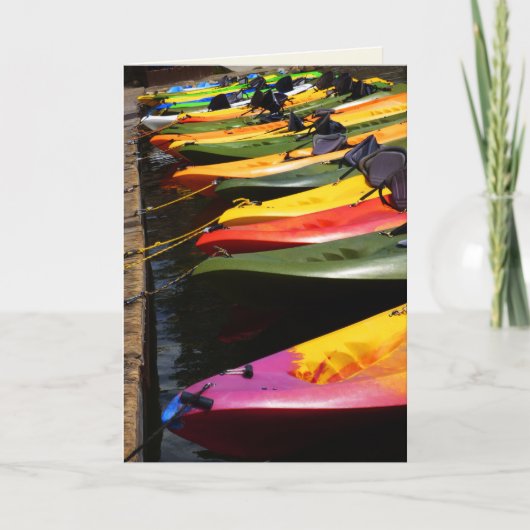 Kleurrijke Kayaks, blanco binnenin Kaart (Voorkant)