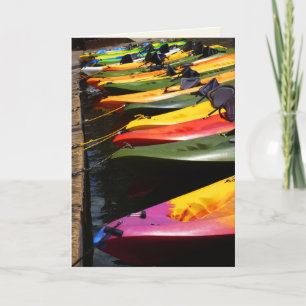 Kleurrijke Kayaks, blanco binnenin Kaart