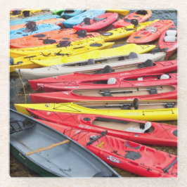 kleurrijke Kayaks Glazen Onderzetter