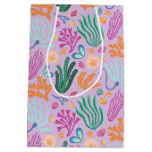 Kleurrijke Kelp en Shells Gift Bag Medium Cadeauzakje (Achterkant)