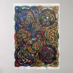 Kleurrijke Keltische Knoopwerk Kunstposter Poster