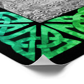 Kleurrijke Keltische knopen groen Lijst Voeg je fo Poster (Hoek)