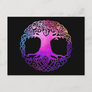 Kleurrijke Keltische levensboom Briefkaart