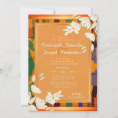 Kleurrijke Kente bruiloft uitnodiging Ankara (Voorkant)