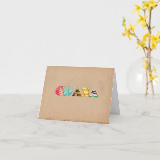 Kleurrijke Kente doek van Ghana Afrika Notecard Kaart (Gele Bloem)