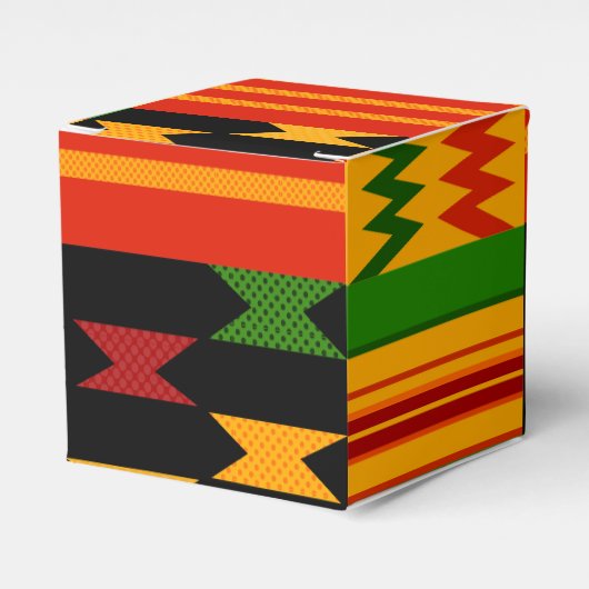 Kleurrijke Kente Favor Box Bedankdoosjes (Voorkant Zijde)