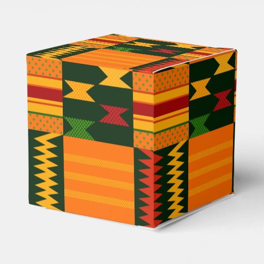Kleurrijke Kente Favor Box Bedankdoosjes (Achterkant)