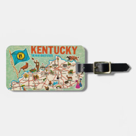 Kleurrijke  Kentucky kaart Bagagelabel