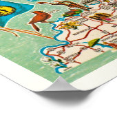 Kleurrijke  Kentucky kaart Print (Hoek)