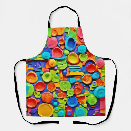 Kleurrijke Keramische Kunst Schort (Voorkant)
