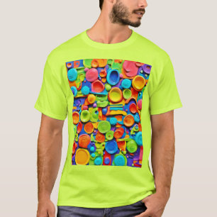 Kleurrijke keramische kunst t-shirt