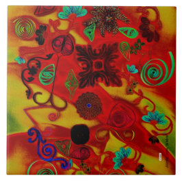 Kleurrijke keramische Tegel Tegeltje