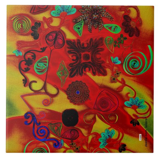 Kleurrijke keramische Tegel Tegeltje (Voorkant)