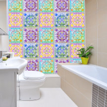 Kleurrijke keramische tegelimitatie geometrisch pa