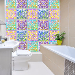 Kleurrijke keramische tegelimitatie geometrisch pa behang