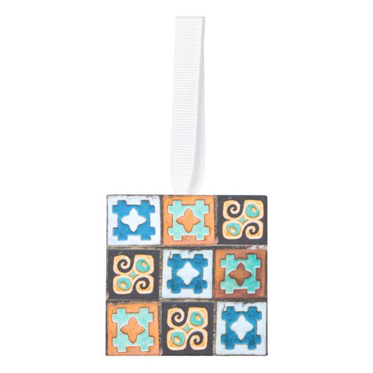 Kleurrijke Keramische Tegels Pattern Christmas Decoratie (Voorkant)