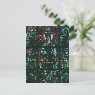 Kleurrijke kerk gebrandschilderd raam uit het verl briefkaart