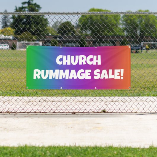 Kleurrijke Kerk Rummage Sale Banner (Insitu)