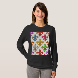 Kleurrijke Kerkermeisjes Bloemen Wit T-shirt