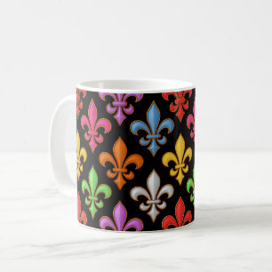 Kleurrijke Kerkermeisjes Bloemen Zwart Koffiemok