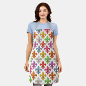 Kleurrijke Kerkermeisjesbloemen Wit Schort (Gedragen)
