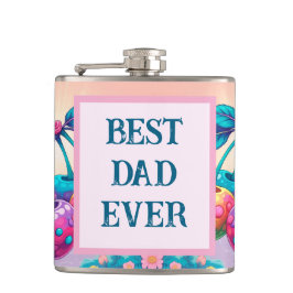Kleurrijke kers met beste vader ooit heupfles