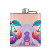 Kleurrijke kers met beste vader ooit heupfles (Achterkant)