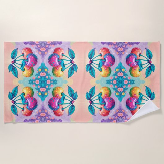 Kleurrijke kers voor de zomer strandlaken (Voorkant)