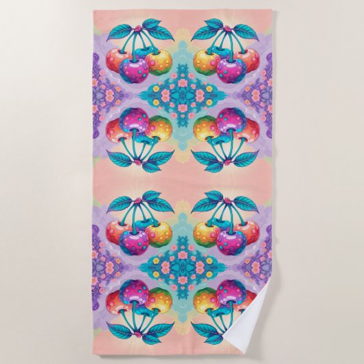 Kleurrijke kers voor de zomer strandlaken (Voorkant)