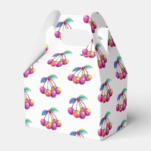 Kleurrijke kersen bedankdoosjes (Voorkant Zijde)