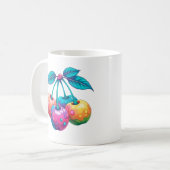 Kleurrijke kersen koffiemok (Voorkant links)