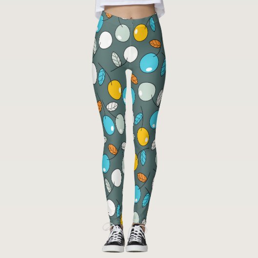 Kleurrijke kersen leggings (Voorkant)