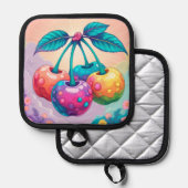 Kleurrijke kersen pannenlap (Voorkant / Achterkant)