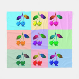 Kleurrijke Kersen - Pop Art Fleece Deken