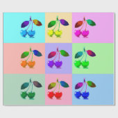 Kleurrijke kersen - Pop kunst Cadeaupapier (Vlak)