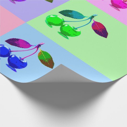 Kleurrijke kersen - Pop kunst Cadeaupapier (Hoek)